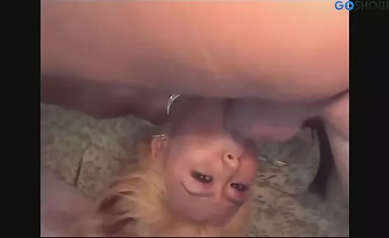 Submissive Blonde in Fishnets Serves a Dominant Asian Lover
