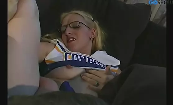 Eyeglasses Blonde Indulges in Oral Delight