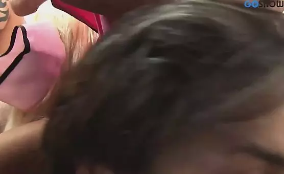 Erotic Blonde Chef Serves Group